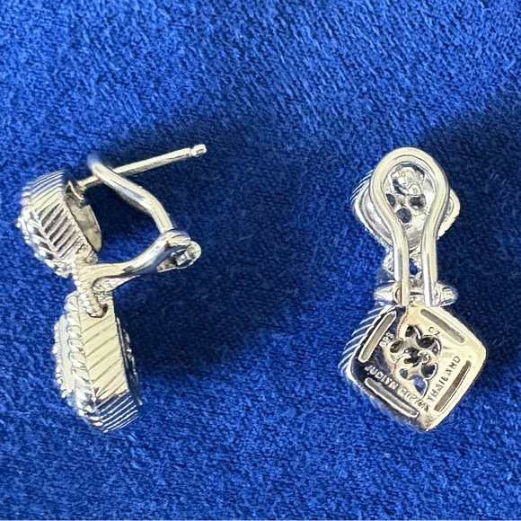 Judith Ripka Sterling Silver Diamonique Pierced Earrings ❣️ - Picture 2 of 5